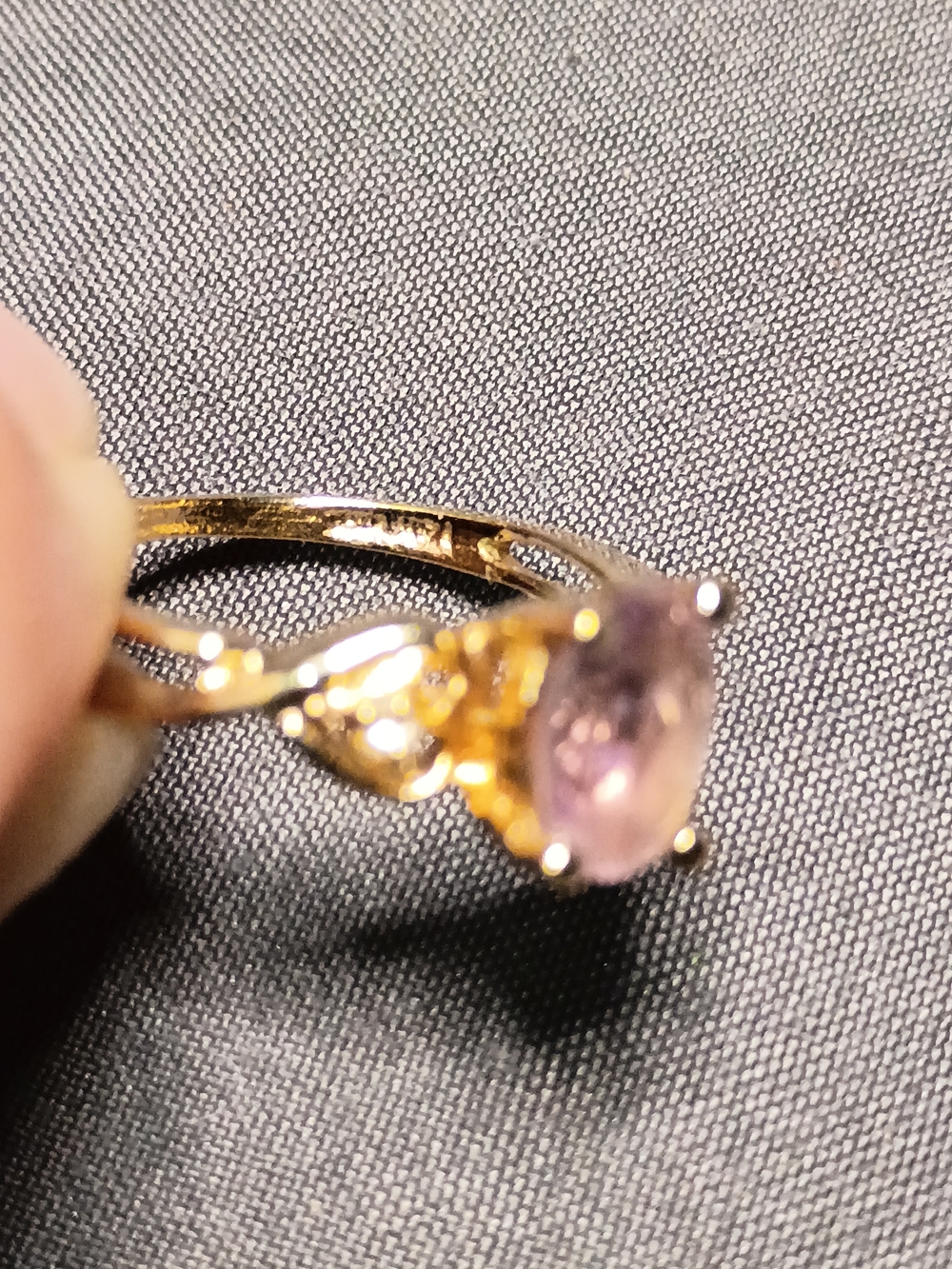 Gold Ring with Purple Stone - Women Jewelry - Picture 5 of 5